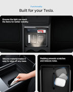 Spigen Center Console and Armrest Organizer for Tesla Model Y Juniper (Only Premium & Performance 2025/2026) and Model 3 Highland (Standard, Premium & Performance 2024/25/26)
