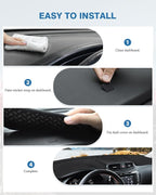 FIILINES Dash Cover for 2014-2019 Kia Soul, Dashboard Mat Accessories Dash Cover Sunshade Nonslip Mesh Protector No Glare Bla