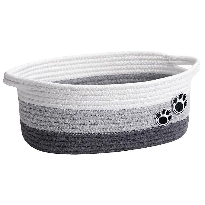 Small Dog Toy Basket, Cute Woven Baskets for Shelves, Decorative Rope Storage Baskets for Nursery, Baby Gift Basket for Diape