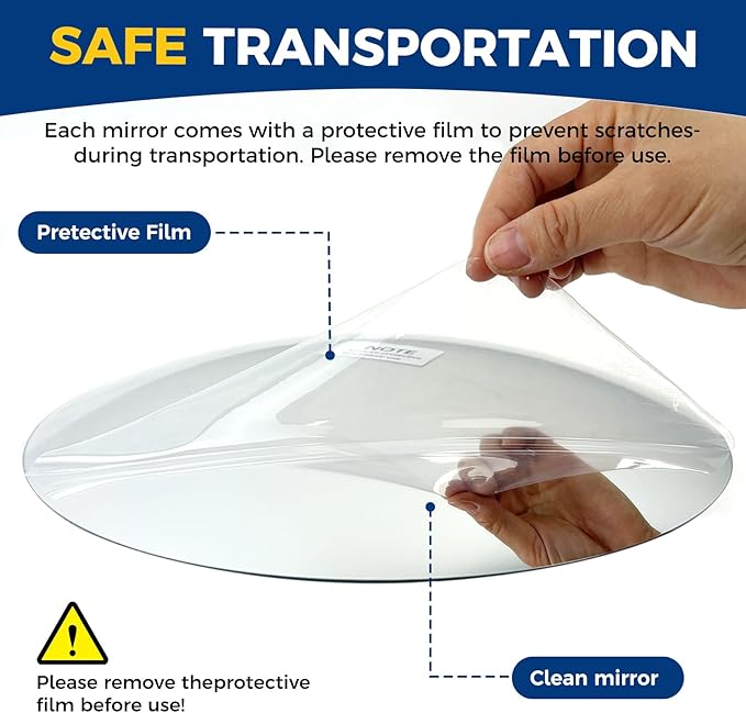 acrylic convex mirror 360-degree adjustable wide-angle indoor security mirror suitable for monitoring blind spots in parking lots Garage warehouses offices and traffic safety management (11.7in)