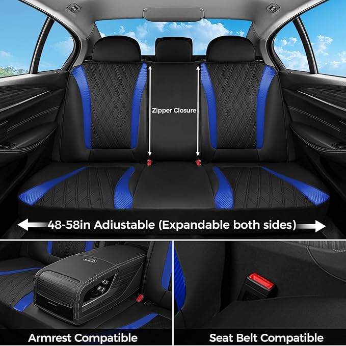 FLORICH Seat Covers, Car Seat Covers Full Set, Waterproof Leather Car Seat Protector, Front and Rear Seat Covers for Cars, Au