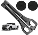 Car Seat Gap Filler Organizer Compatible with Toyota Tacoma Accessories Seat Gap Plug Blocker with Storage Slot Non-Slip Car Cup Holder Coaster Black