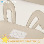 PIC AUTO Car Seat Covers, Cute Rabbit Premium Beige Leather Seat Covers, Universal Fit Front Seat Covers for Cars, Trucks, SU