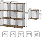 HOOBRO Wire Cube Storage Organizer, 9-Cube Shelves, Modular Shelves with Metal Grid, DIY Closet Cabinet for Living Room, Bedr