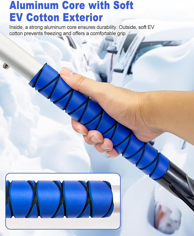 27'' Ice Scraper Snow Brush for Car Windshield, Aluminum Snow Removal Tools with Foam Grip for SUV Vehicle Auto Trucks Window
