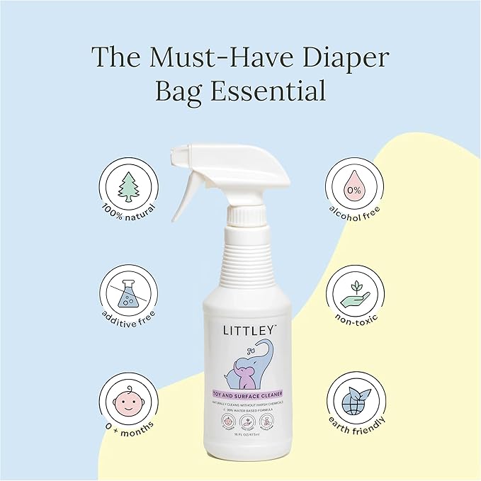 Littley Toy & Surface Cleaner | Alcohol-Free HOCl Spray for Baby Toys & High-Touch Surfaces | Fragrance-Free Formula | Gentle