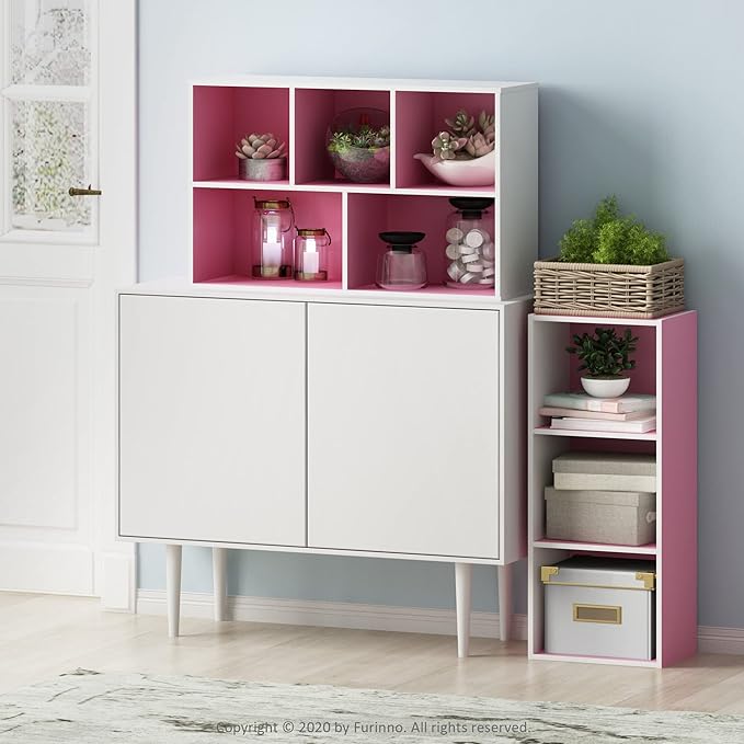 Furinno LUDER Book Shelf, 3-Cube Bookshelf, Bookcase with Open Shelves, 9.3 x 12 x 31.5, Easy Assembly, for Living Room, Bedr