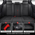 MIROZO Seat Covers Full Coverage,Waterproof Car Seat Covers Full Set Leather Car Seat Protector Automotive Seat Covers Univer
