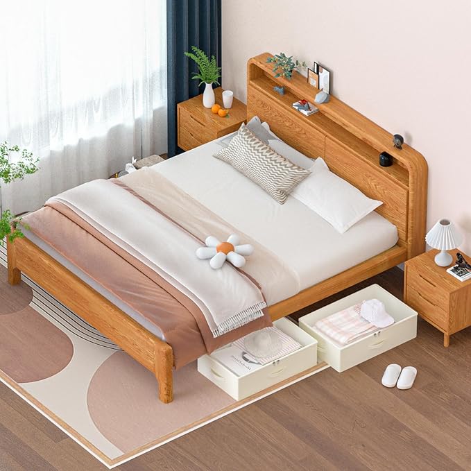 Under Bed Storage with Wheels, No Assemble Required 10 inches height Under Bed Storage bins,Large capacity Rolling Underbed S