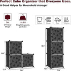 C&AHOME Cube Storage Organizer with Doors, 3-Cube Shelves, DIY Plastic Modular Bookshelf, Closet Clothes Storage Shelving Ide