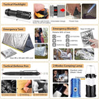 Survival Kit, 250Pcs Survival Gear First Aid Kit with Molle System Compatible Bag and Emergency Tent, Emergency Kit for Earth