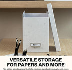 Bigso John Fiberboard Label Frame Desktop File Storage Box - Document Organizer for Important Paperwork - Durable Hanging Fil