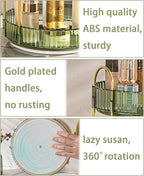 shuang qing Rotating Makeup Organizer for Vanity, High-Capacity Skincare Clear Make Up Storage Perfume Organizers Cosmetic Dr