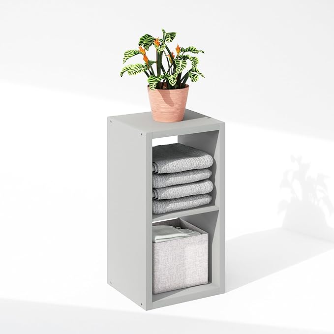 Furinno Cubic Closet Organizers and Storage, 2-Cube Closet Organizer, Open Shelf Closet Storage, Extra Thick Frame for Wardro
