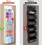 Univivi Hanging Yarn Storage Organizer with 6 Zipper Closure Compartments, Large Capacity Knitting Organizer Storage, Over th