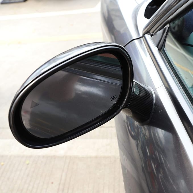 Voodonala for Challenger ABS Carbon Fiber Rearview Mirror Cover Side Mirror Trim Shell Cover Decoration Trim for 2009-2026+Dodge Challenger Exterior Accessories,10pcs