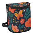 Flowers Car Trash Can with Lid Leak Proof Car Trash Bag Waterproof Car Garbage Can, Multipurpose Trash Bin Hanging for Minivan SUV Truck