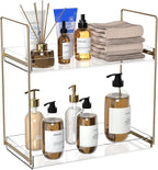 Bathroom Countertop Organizer, 2 Tier Acrylic Tray Vanity Counter Skincare Organizer Shelf, Kitchen Under Sink Standing Rack,