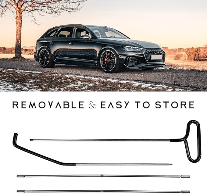 Car Long Reach Tool, 67" Multi-Function Automotive Emergency Tool, Portable Long Pin Puller Hook Kit with Adjustable Length f