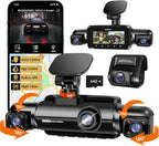 360° Dash Cam Front and Rear Inside, 4 Channel FHD 4 * 1080P, Wi-Fi GPS Voice Control Car Camera, Front 2K+1080P*2 Dash Camer