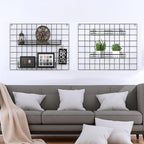 4 Pcs Wire Baskets Wall Grid Panel Hanging Wire Basket Hanging Wall Baskets No Drilling Wall Hanging Baskets Grid Wall Storag