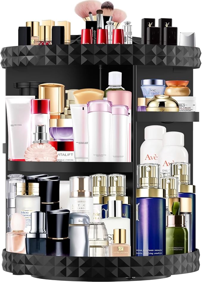 Makeup Organizer 360 Degree Rotating 7 Adjustable Layers Large Capacity Cosmetic Organizer Transparent Make Up Organizers and