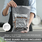 Wevac 8" x 12" Precut Vacuum Sealer Bags, 200 Count, Includes 5 Liquid Block Bags & 5 Bone Guard Pieces, Heavy Duty for Food 