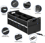 Car Trunk Organizer, Car Storage Organizer, Collapsible Multi Compartment for Car, Suv, Sedan, Truck, 100L, Extra Larger