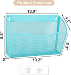 EASEPRES 3 Single Pocket Mesh Hanging File Organizer, Vertical Wall Mounted Magazine File Holder, Mount Basket Mail Paper Doc