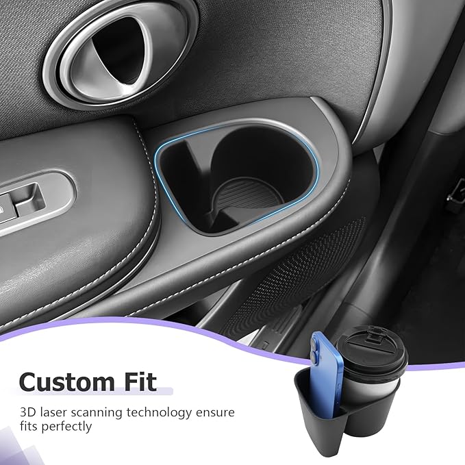 LUWU 2026 Palisade Accessories Rear Row Car Door Side Cup Holder Compatible with 2026 Palisade (SE/SEL/XRT PRO/Limited/Calligraphy) Interior Accessories TPE Material Cup Holder Insert 2-Pack