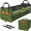 Car Trunk Organizer for SUV, Heavy Duty Waterproof Trunk Organizer, Foldable Collapsible Car Organizer with Cooler, Multi-Comp