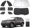 TINGLU Window Shades for Jeep Grand Cherokee 2011-2021(NOT for Grand Cherokee L) 8PCS Accessories Car Side Full Windows Rear Triangular Windshield Sun Shade Sun UV Rays Privacy Protection for Camping
