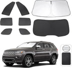TINGLU Window Shades for Jeep Grand Cherokee 2011-2021(NOT for Grand Cherokee L) 8PCS Accessories Car Side Full Windows Rear Triangular Windshield Sun Shade Sun UV Rays Privacy Protection for Camping
