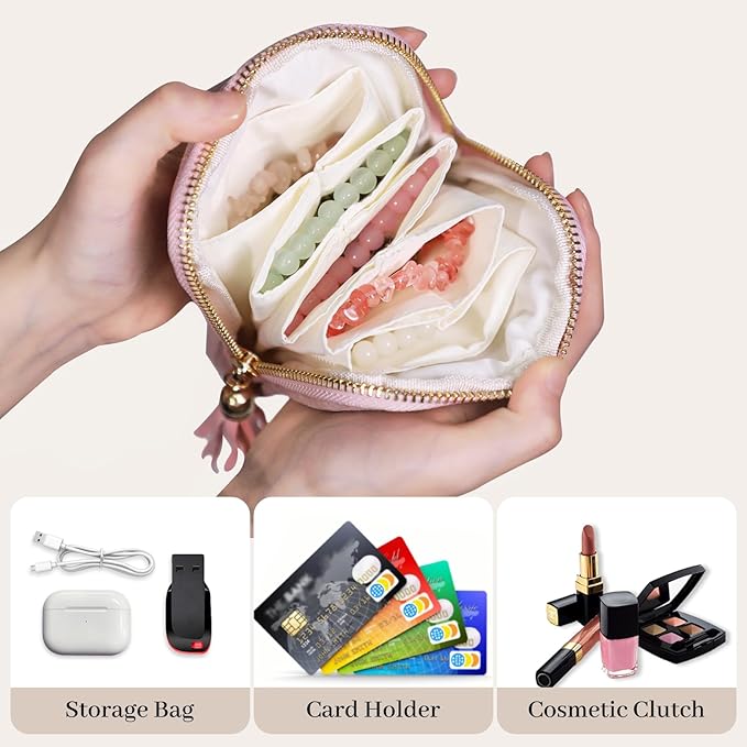 Stratalife Travel Jewelry Organizer - Portable Travel Jewelry Case for Bracelets, Bangles Crystal Storage, Necklace Ring Hold