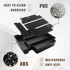 Muslogy for 2021-2024 2025 2026 Sliding Console Yukon Tahoe Suburban Center Organizer Armrest Storage Tray Compatible with GMC Yukon Chevy Tahoe Suburban Fit for Power Sliding Console (Black)