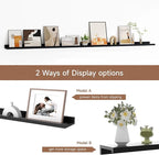 Floating Picture Ledge Shelves for Wall Set of 2, 72 Inches Picture Ledge Shelf with Long Large Nursery Book Shelf for Toys S
