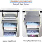 Large-Sized Hanging Shoe Organizer 8-Shelf, Hanging Closet Organizer with 8 Side Pockets, Wider Hanging Shelves for Storage S