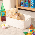 MiniArk Small Storage Baskets for Organizing | Closet Organizer Bins | Shelf Toy Basket | Woven Rope Baskets | Cube Decorativ