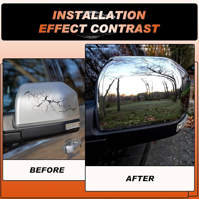 ACLONG Chrome Tow Mirror Cover Caps Left Driver Side & Right Passenger Side Rearview Side Mirror Covers Fit for Ford F150 2015 2016 2017 2018 2019 2020-1 Pair
