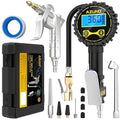 Tire Pressure Gauge, 3-in-1 Digital Tire Inflator with Air Blow Gun, 200PSI for Car Truck Motorcycle, with LED Screen, 4 Units for Air Compressor (1/4" NPT)