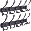 Dseap Coat Rack Wall Mounted - 5 Tri Hooks, Heavy Duty, Stainless Steel, Metal Coat Hook Rail for Coat Hat Towel Purse Robes 
