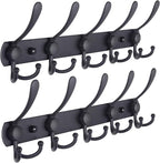 Dseap Coat Rack Wall Mounted - 5 Tri Hooks, Heavy Duty, Stainless Steel, Metal Coat Hook Rail for Coat Hat Towel Purse Robes 