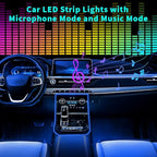Interior Car LED Strip Lights, with APP Control, 5-in-1 RGB Ambient Lighting Kit, 236in Fiber Optic Glow, 16 Million Colors, Music Sync, Night Driving, Party Ambiance & Gift for Car Lovers