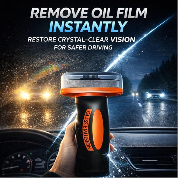 2026 New Handheld Glass Oil-Film Remover, Q4 Glass Guard Cleaner for Cars Window, Crystal Clear View, Multi‑Surface Oil Film 