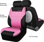 CAR PASS Car Seat Covers Two Front Only for Car, 3D Tyre Print Automotive Interior Covers, Airbag Compatible, Quick Setup Uni