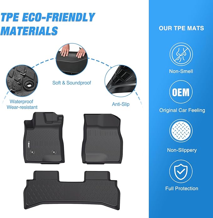 Nilight TPE Floor Mats for Chevy Trailblazer (FWD Only) 2021 2022 2023 2024 2025 2026,All Weather Custom Fit Heavy Duty Floor Liners