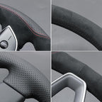 MEWANT DIY Stitching Steering Wheel Cover Wrap for Tesla Model 3 Highland 2023-2025/Model Y 2025 Highland for Tesla Model 3/Model Y Accessories(3D Style)