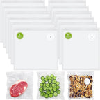 FEPPO Vacuum Sealer Bags for Food,15 PCS 8.3"×8.7" & 15 PCS 10.2"×11" Reusable Vacuum Seal Bags with Air Valve for Food Stora
