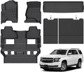 Floor Mats for Chevrolet Chevy Tahoe 2015-2020 and for GMC Yukon 2015-2020 (Bucket Seat), TPE Waterproof Non-Slip All Weather Protection Custom (Floor Mats & Cargo Liner & Seatback Cargo Mat)