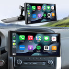 Jansite CD Slot Mount for Carplay Screen 360° Rotation Tool-Free Installation, 4-Button Lock Sturdy CD Slot CarPlay Mount Compatible with 7-10.26 Inch Apple Carplay & Android Auto Screen